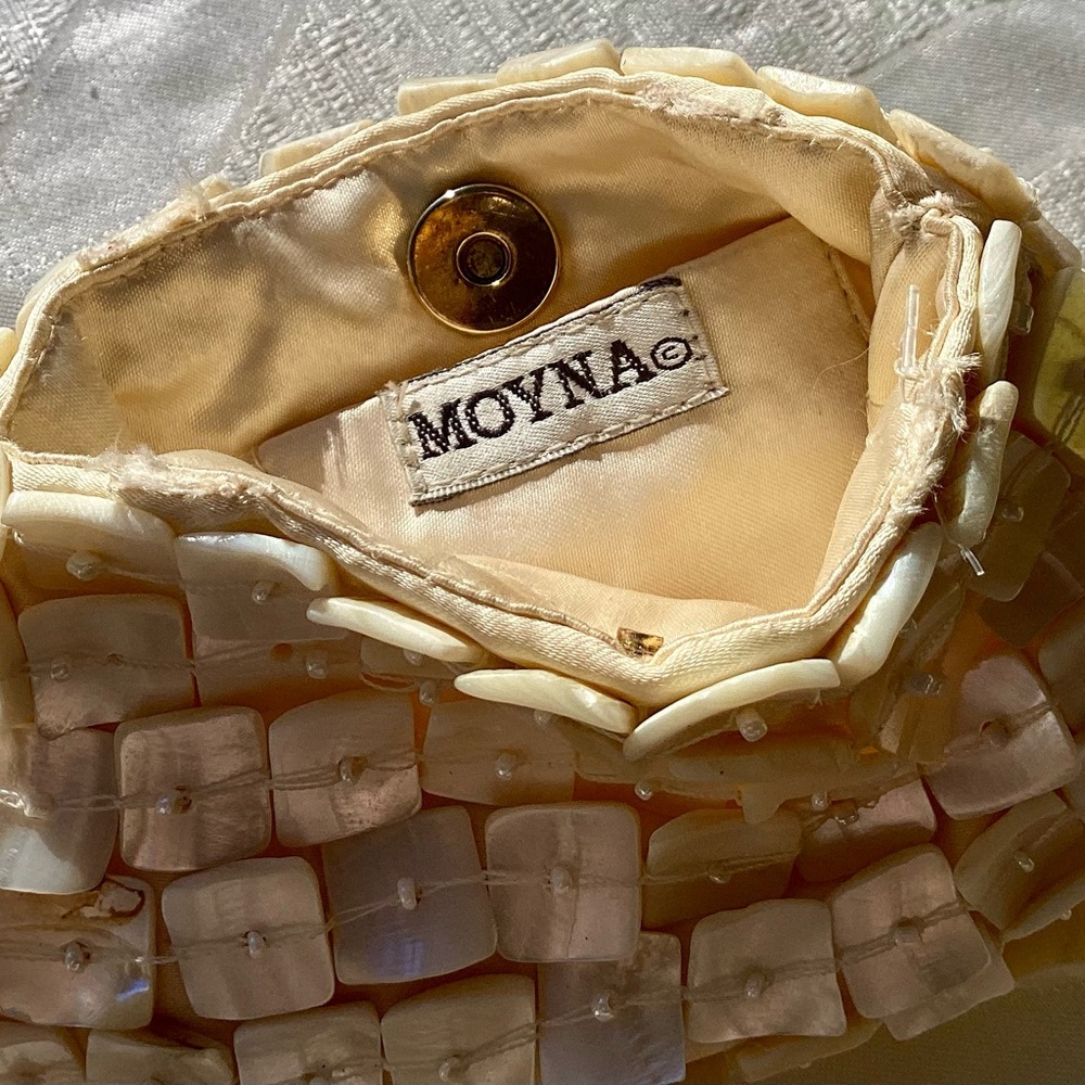 Vintage Italian Moyna  abalone Beaded Small Evening Bag.